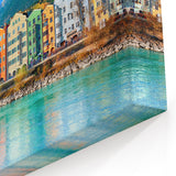 Austrian Alps Artwork - Austria Wall Art of Innsbruck Houses