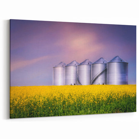 Silos and Canola Fields – Scenic Saskatchewan Agricultural Wall Art