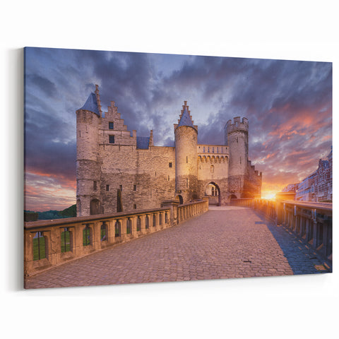 Historic Belgium Art Prints – Castle of Antwerp at Sunset