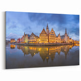 Belgian Scenery Prints – Ghent Cityscape Reflections at Dusk