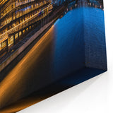 Belgium Canvas Art – Modern Architecture in Ghent at Night
