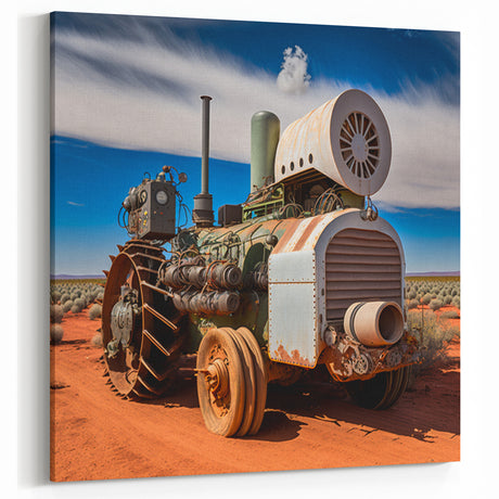 Heavy Equipment Wall Art - Vintage Industrial Construction Vehicle Canvas Print