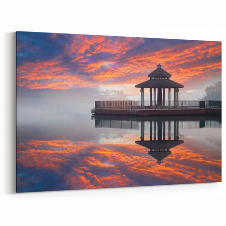 Taiwan Pavilion at Sunset Reflection - Taiwan Nature Wall Art Print
