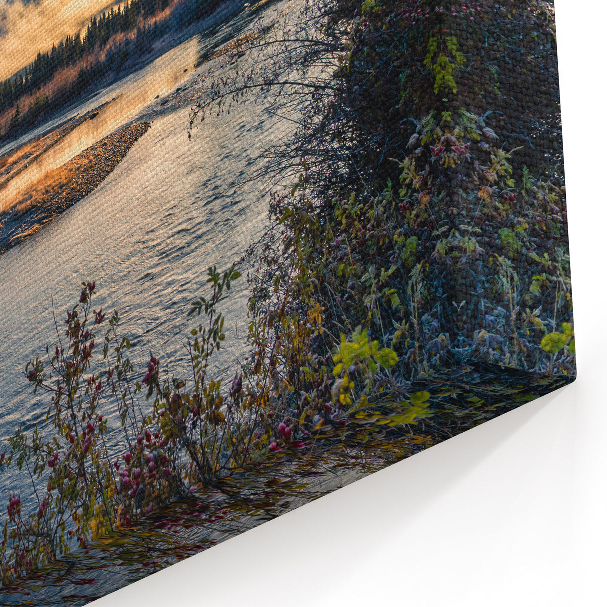 Dawn at Yukon River - Misty Morning Canvas