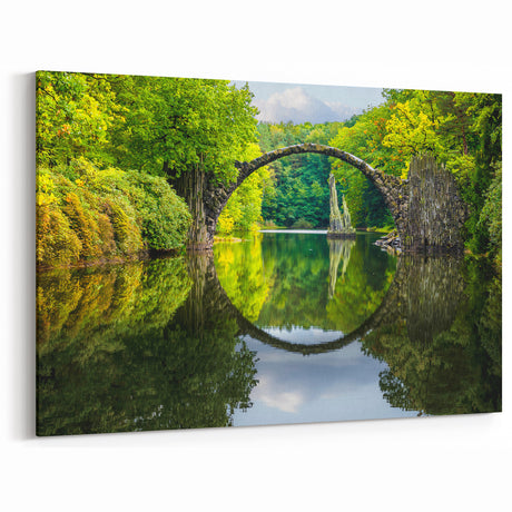 Bulgaria Wall Art – Rakotz Bridge Reflections in a Serene Forest