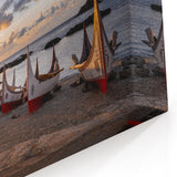 Taiwan Scenery Art - Iconic Ocean Sunset with Traditional Boats