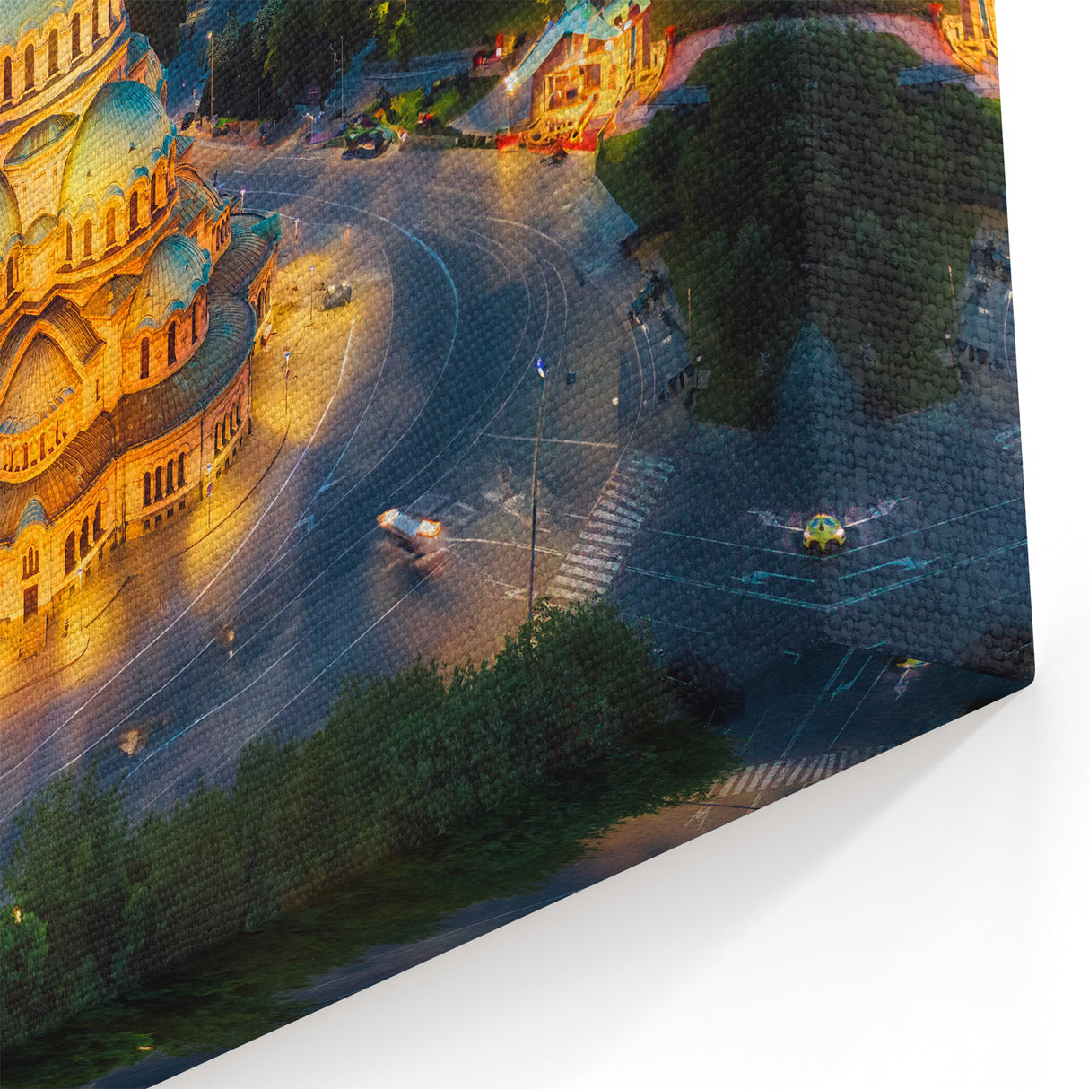Bulgaria Travel Posters - Sofia Nighttime Glow
