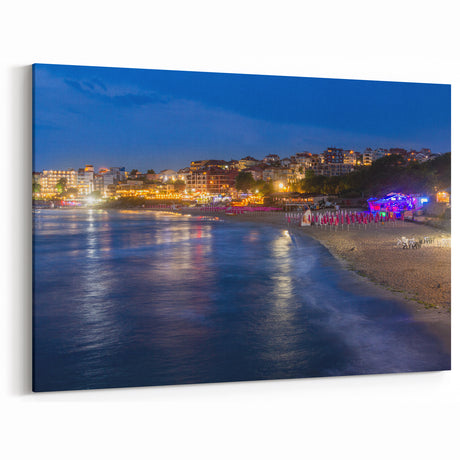 Bulgaria Travel Posters - Vibrant Black Sea Night Art
