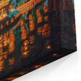 Traditional Thai Temple - Lantern Festival Canvas Art