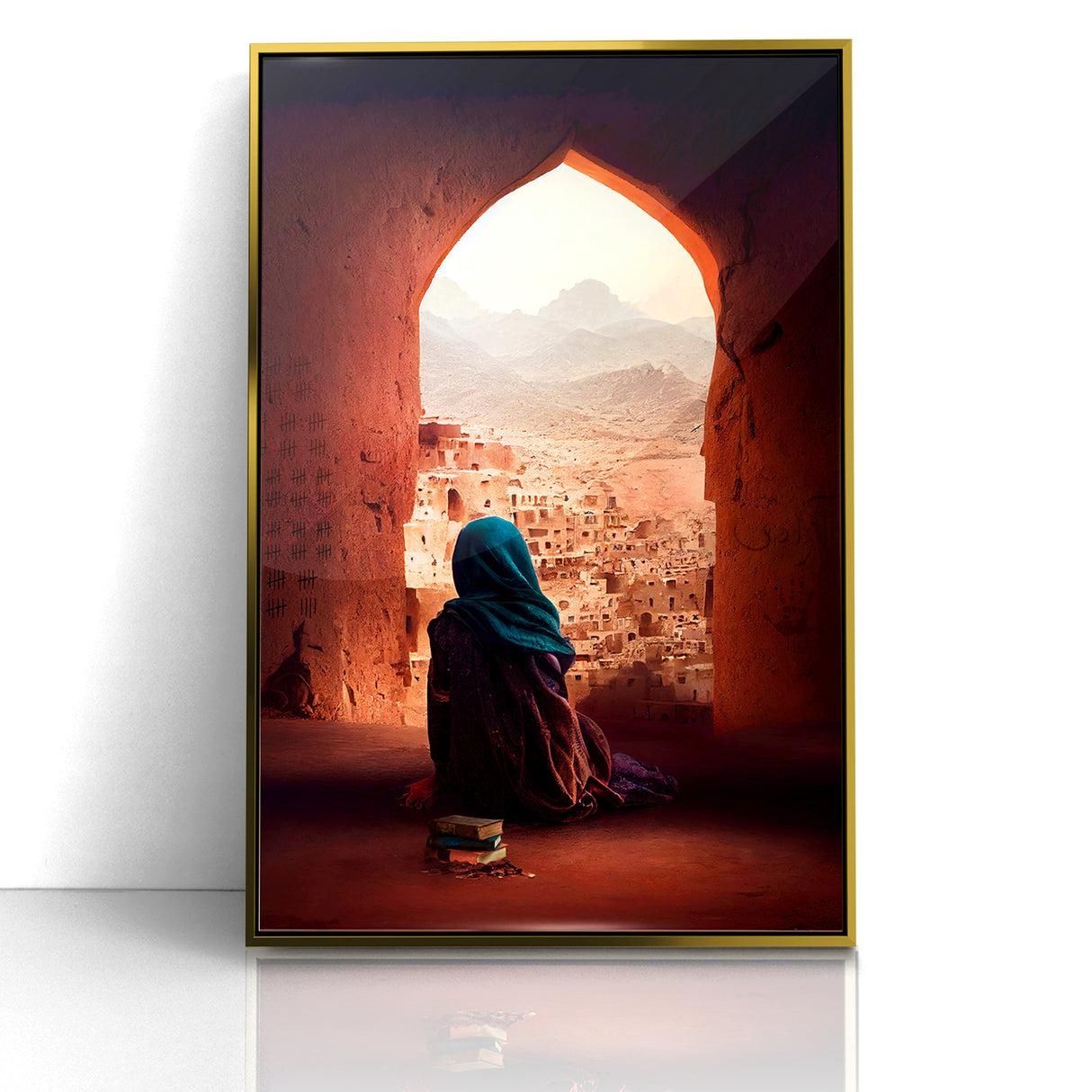 Afghan Woman in Ancient City Wall Art – Afghan Cultural Canvas Prints
