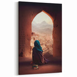 Afghan Woman in Ancient City Wall Art – Afghan Cultural Canvas Prints