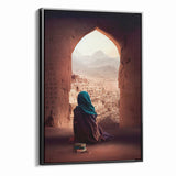 Afghan Woman in Ancient City Wall Art – Afghan Cultural Canvas Prints