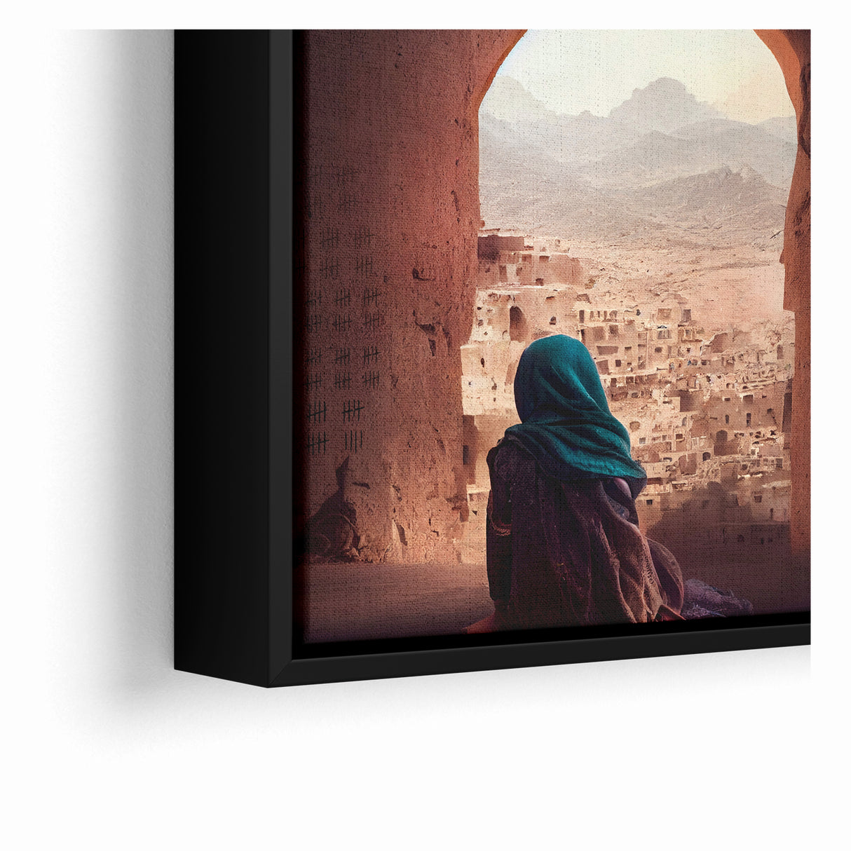 Afghan Woman in Ancient City Wall Art – Afghan Cultural Canvas Prints