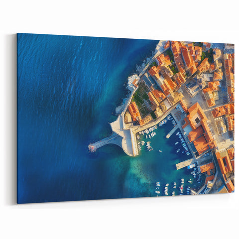 Dubrovnik Wall Art - Historic Adriatic Harbor View