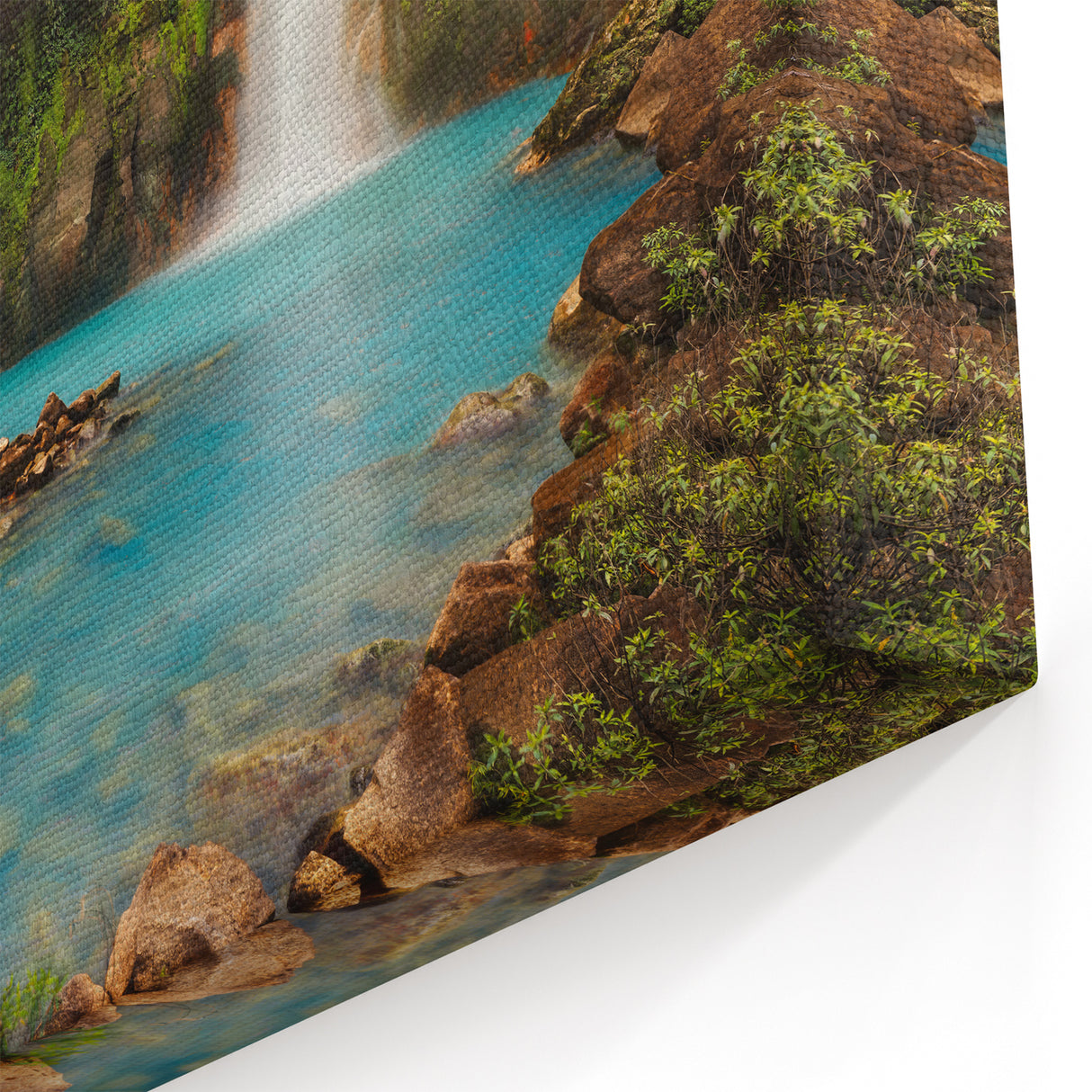 Enchanting Costa Rican Waterfall Canvas - Serene Jungle Art