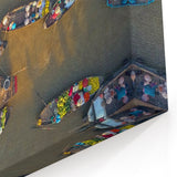 Bustling Vietnam Market Boats - Vibrant Wall Art Print
