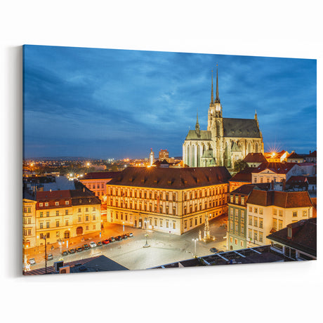 Czech Republic Wall Art - Stunning Night View of Brno Cathedral