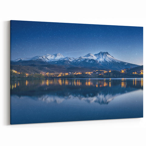Scenic Guatemala Canvas - Starlit Mountain Reflections