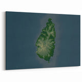 Saint Lucia Canvas Prints - Caribbean Island Topographic Map Decor