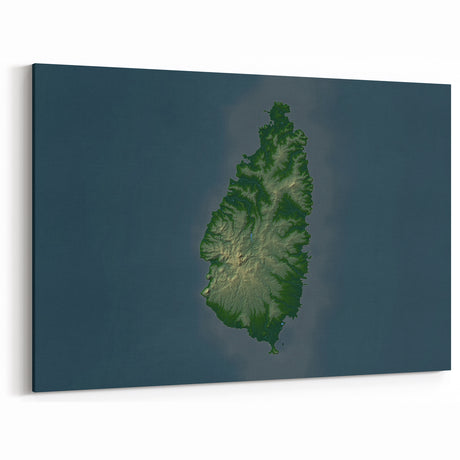 Saint Lucia Canvas Prints - Caribbean Island Topographic Map Decor