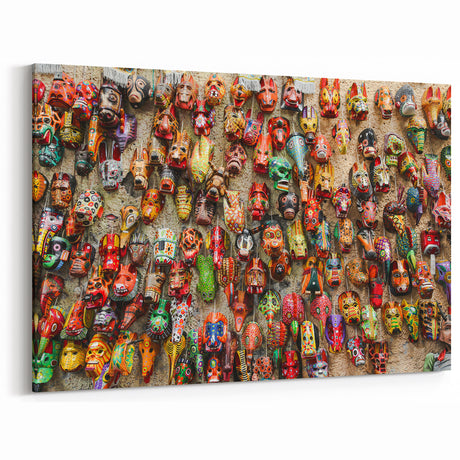 Guatemalan Cultural Masks - Vibrant Art Collection