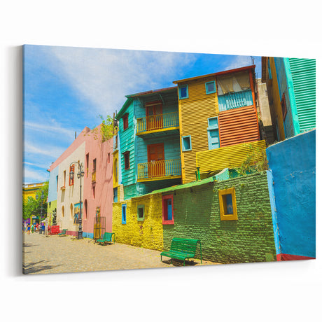 Colorful Buenos Aires Neighborhood Art - Vibrant Street Decor