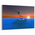 Tropical Island Sunset - Caribbean Canvas Art