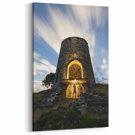 US Virgin Islands Photography - Historic Tower Night Art