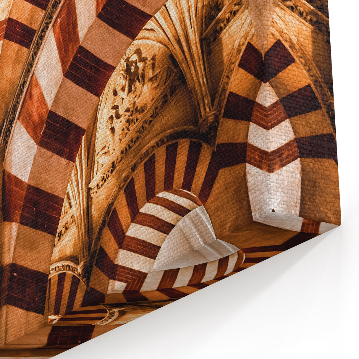 Nicaraguan Cathedral Interior - Striped Archway Canvas