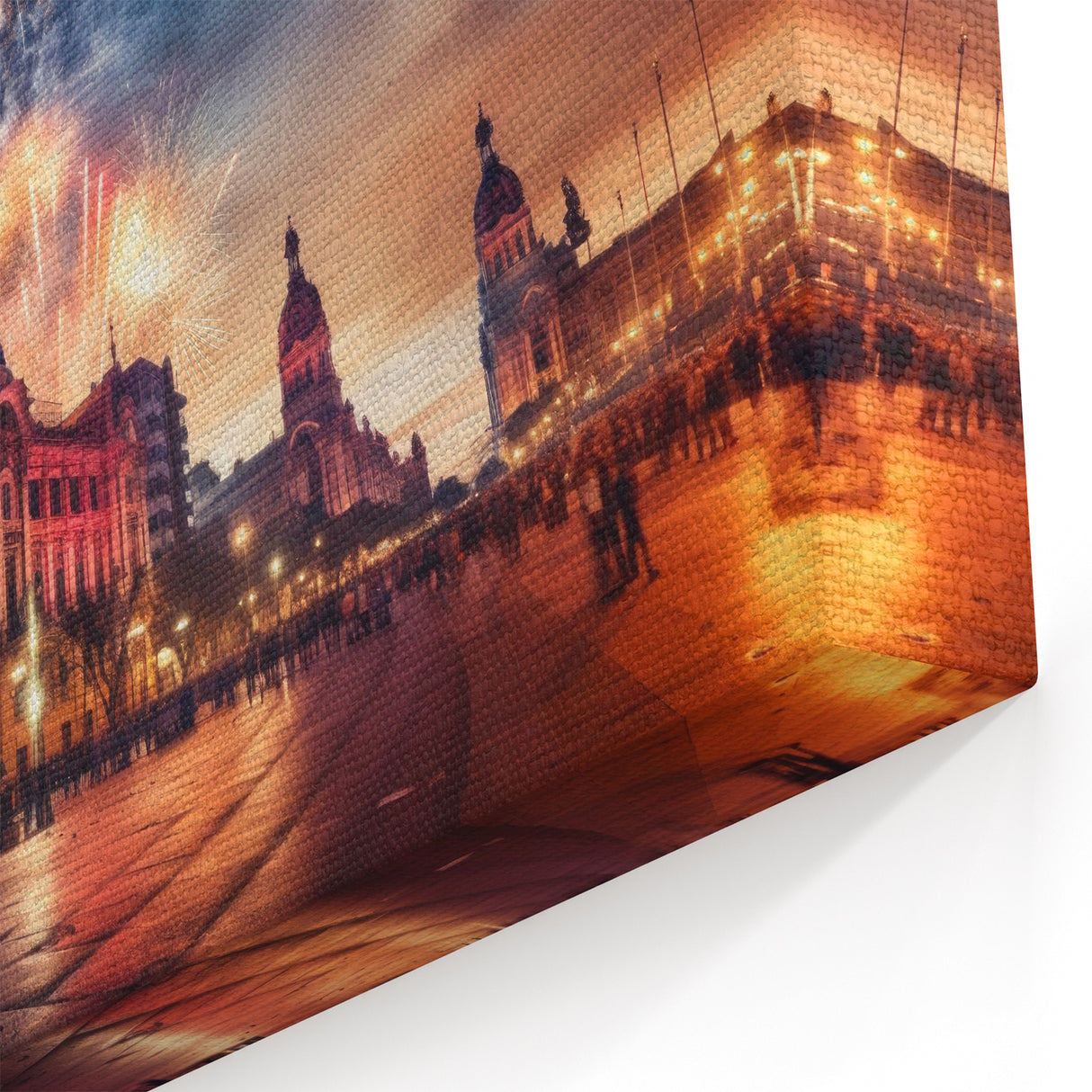 Buenos Aires Fireworks Celebration - Vibrant Canvas Art