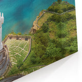 Nicaraguan Bay View Statue - Coastal Landscape Canvas