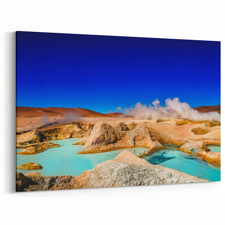 Vivid Geothermal Pools Art - Bolivia Natural Wonders