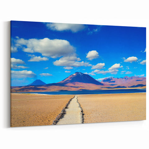 South America Scenery Art - Andes Mountains Under Bright Blue Sky