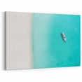 Framed Caribbean Scenery - Solitary Boat Bliss