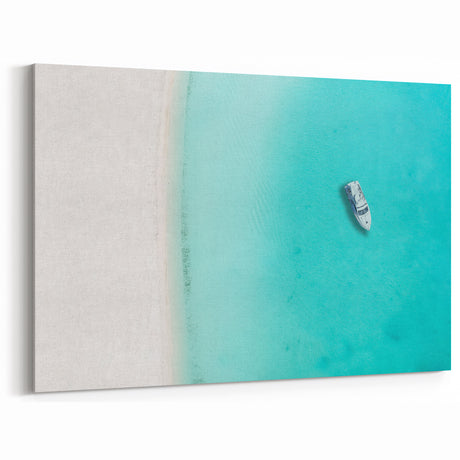 Framed Caribbean Scenery - Solitary Boat Bliss
