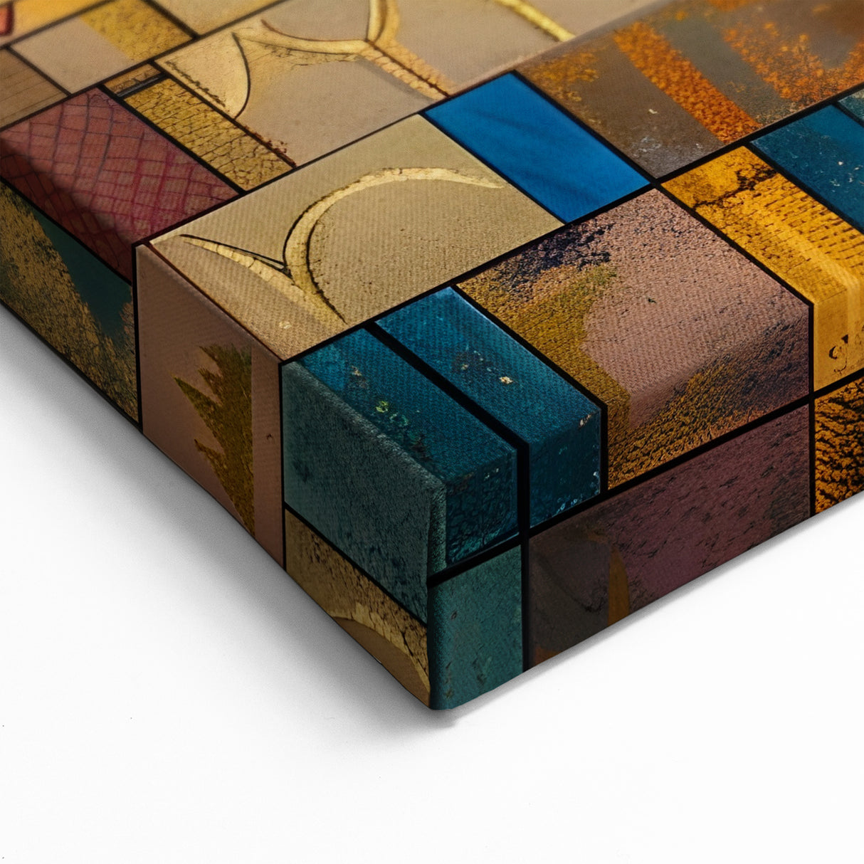 Mesopotamian Scholars in Gold – Vibrant Middle Eastern Geometric Art
