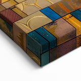 Mesopotamian Scholars in Gold – Vibrant Middle Eastern Geometric Art