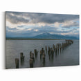 Chile Landscape Paintings – Serene Lakeside View with Mountain Backdrop