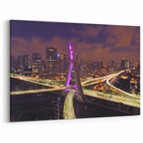 Brazilian Landscape Prints - São Paulo City Nighttime Skyline Wall Art