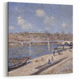 Alfred Sisley Art - French River Scene with Boats and Bridge Canvas Print