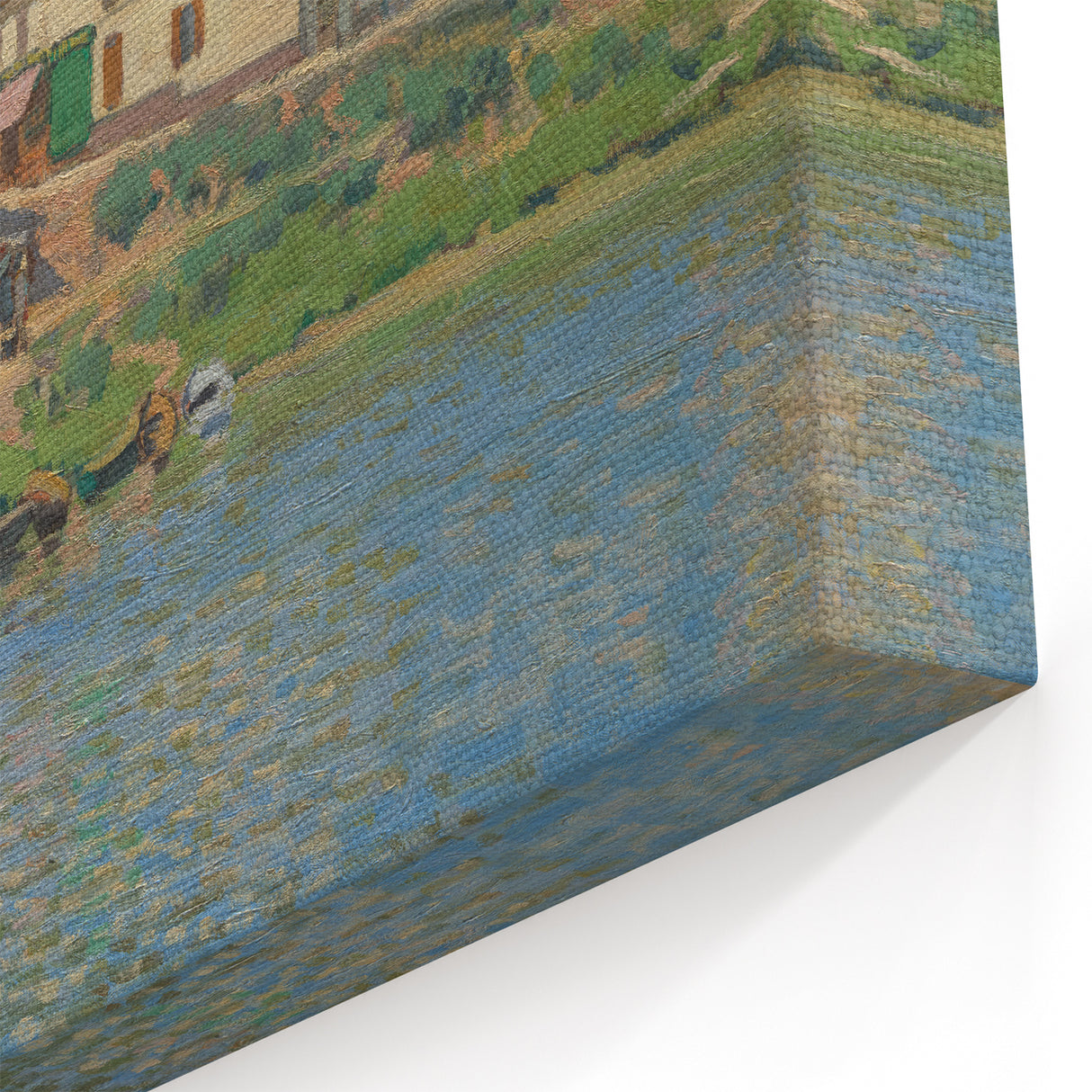 Alfred Sisley Art - Vibrant Riverside Scene with Bridge Canvas Print