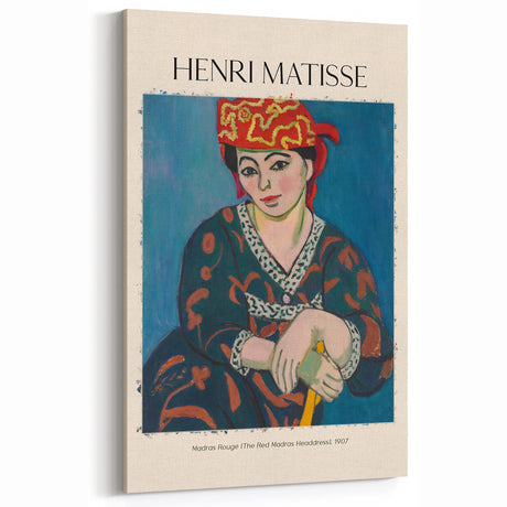 Henri Matisse Art Prints - Madras Rouge Headdress Modern Canvas Wall Art