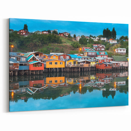 Colorful Chile Wall Art - Palafitos of Chiloe South America Landscape Decor