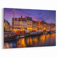 Copenhagen Canvas Prints - Festive Night at the Harbor with Reflections
