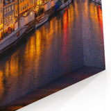 Copenhagen Canvas Prints - Festive Night at the Harbor with Reflections