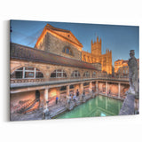 Bath Cityscape Canvas - Historic Roman Baths and Abbey View
