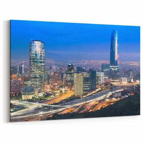 Vibrant Chile Scenic Prints & Night Cityscape Art - Santiago Wall Art