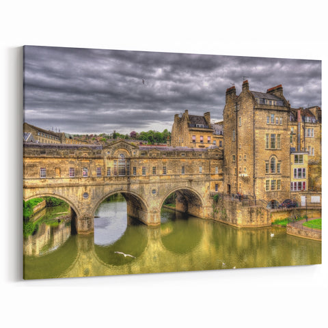 Georgian Bath Art - Pulteney Bridge and River Avon Wall Canvas
