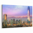 Chile Scenic Prints with Sunset Cityscape & Andes - Santiago Wall Art