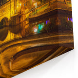 Bath Cityscape Canvas - Pulteney Bridge Night Lights Reflection Art